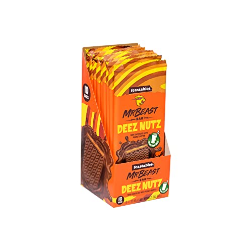Feastables MrBeast Milk Chocolate Bars with Peanut Butter - Deez Nuts –  JerkyPro