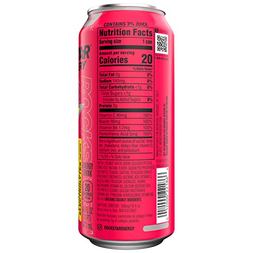 Rockstar Energy Drink, Whipped Strawberry 16 Fl Oz, Energy