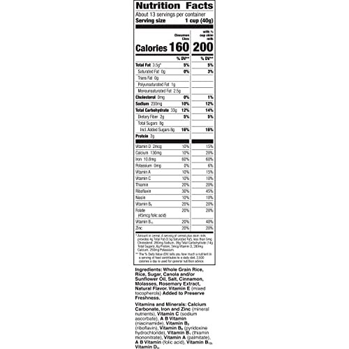 Cinnamon Chex Cereal, Gluten Free Breakfast Cereal, Made with Whole Grain, Family Size, 19.2 OZ