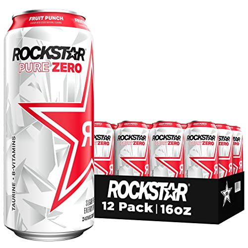 Rockstar Pure Zero Energy Drink, Fruit Punch, 0 Sugar, with