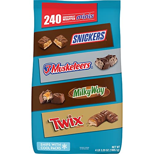 SNICKERS Minis Size Chocolate Candy Bars Family Size Bag, 18 oz