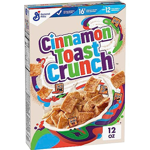 Original Cinnamon Toast Crunch Breakfast Cereal, Crispy Cinnamon Cereal, 12 OZ Cereal Box