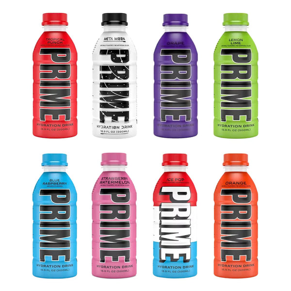 TWO 16.9oz BOTTLES OF PRIME HYDRATION WITH TWO 3oz JERKYPRO JERKY