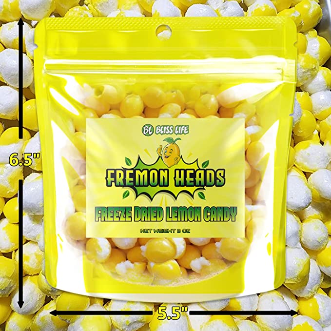 Fremon Heads Freeze Dried Lemonheads Candy 3OZ Package JerkyPro