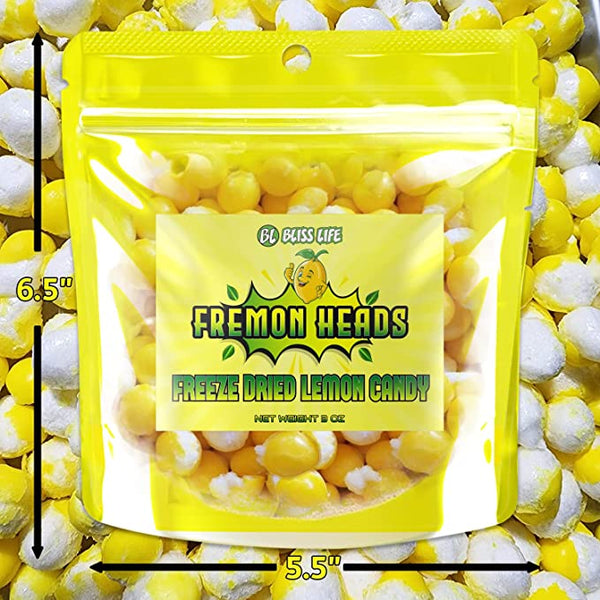 Fremon Heads Freeze Dried Lemonheads Candy 3OZ Package