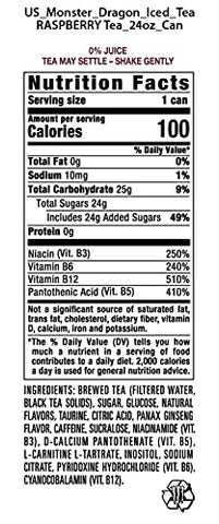 Monster Energy Dragon Iced Raspberry Tea, 23 Fl Oz (Pack of 12) – JerkyPro