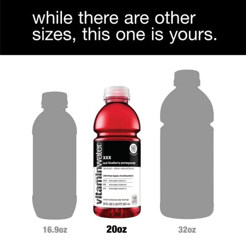 vitaminwater xxx, electrolyte enhanced water w/ vitamins, açai-blueber