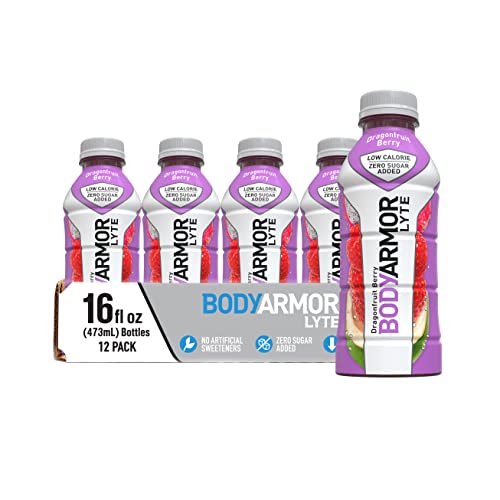BODYARMOR LYTE Sports Drink Low-Calorie Sports Beverage, Dragonfruit Berry, Natural Flavors With Vitamins, Potassium-Packed Electrolytes, Perfect For Athletes, 16 Fl Oz (Pack of 12)
