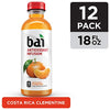 Bai Flavored Water, Costa Rica Clementine, Antioxidant Infused Drinks, 18 Fluid Ounce Bottles, (Pack of 12)