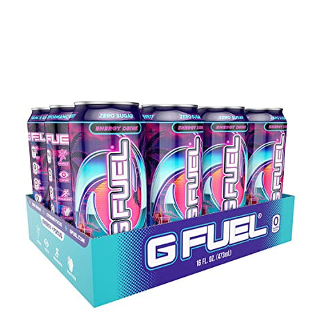 G Fuel Miami Nights - Strawberry Pina Colada Flavored Energy Drink, 16 oz can, 12-pack case
