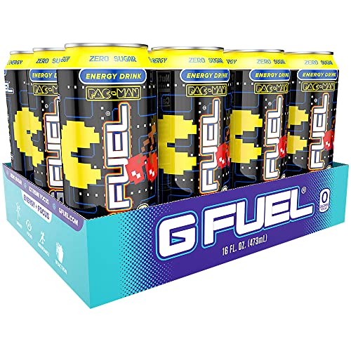 G Fuel Pac-Man Power Pellet - Cherry Lollipop Energy Drink, 16 oz can, 12-pack case