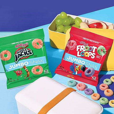 Kellogg's Jumbo Snax Cereal Snacks, Lunch Box Snacks, Variety Pack (36 ...