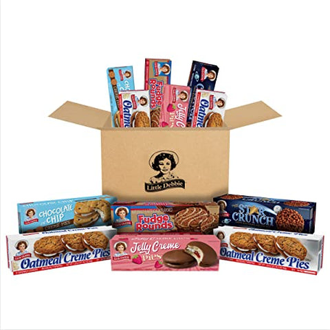 Little Debbie Cookie Variety Pack, 2 Boxes Of Oatmeal Creme Pies, 1 Box Of Fudge Rounds, 1 Box Of Chocolate Chip Creme Pies, 1 Box Of Star Crunch, 1 Box Of Jelly Creme Pies, 6 Piece Assortment