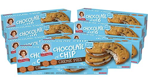 Little Debbie Chocolate Chip Creme Pies, 64 Individually Wrapped Sandwich Cookies (8 Boxes)