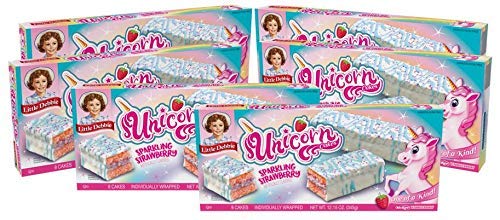 Little Debbie Unicorn Cakes, 48 Individually Wrapped Strawberry Cakes, 8 Count (Pack of 6)