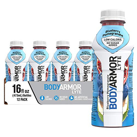 BODYARMOR LYTE Sports Drink Low-Calorie Beverage, Blueberry Pomegranate, Natural Flavors With Vitamins, Potassium-Packed Electrolytes, Perfect For Athletes, 16 Fl Oz (Pack of 12)