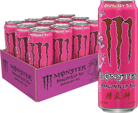 Monster Energy Dragon Iced Raspberry Tea, 23 Fl Oz (Pack of 12)