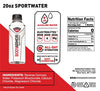 BODYARMOR SportWater Alkaline Water, Superior Hydration, High Alkaline Water pH 9+, Electrolytes, Perfect for your Active Lifestyle, 20 Ounce (Pack of 24)