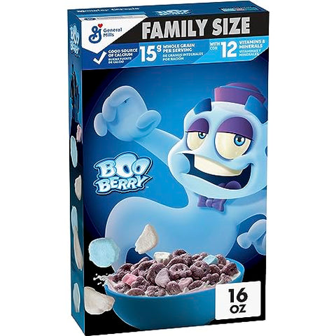 General Mills Boo Berry Breakfast Cereal, 16 oz Box
