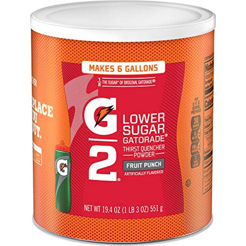 Gatorade Thirst Quencher Powder, G2 Fruit Punch, 19.4 Ounce, pack of 3