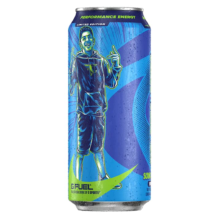 G Fuel Sugar Free Plant Based Ingredients Sour Blue Chug Rug 16oz, 1