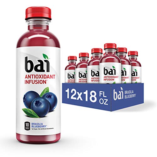Bai Flavored Water, Brasilia Blueberry, Antioxidant Infused Drinks, 18 Fluid Ounce Bottles, 12 Count