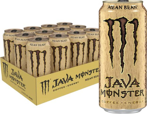 Monster Energy Java Monster Mean Bean, Coffee + Energy Drink, 15 Fl Oz (Pack of 12)