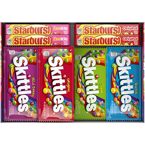 SKITTLES & STARBURST Candy Full Size Variety Mix 62.79-Ounce 30-Count Box