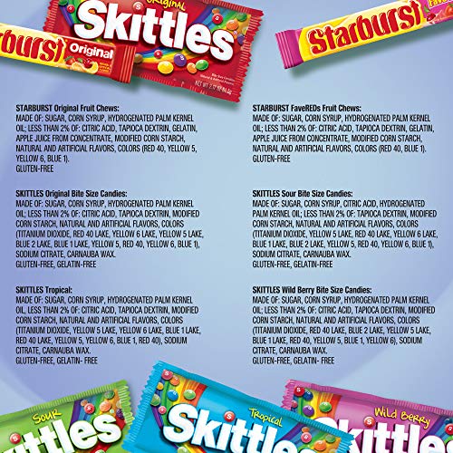 SKITTLES & STARBURST Candy Full Size Variety Mix 62.79-Ounce 30-Count Box