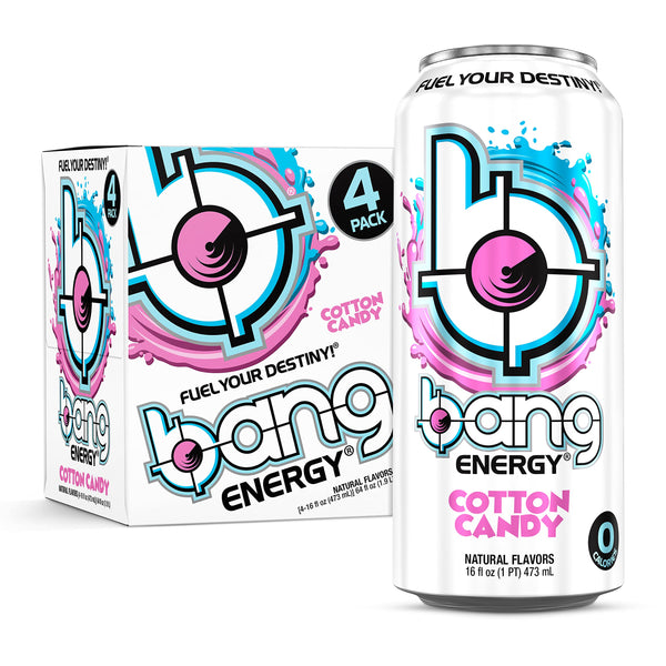 Bang Energy Cotton Candy, Sugar-Free Energy Drink, 16-Ounce (Pack of 12)